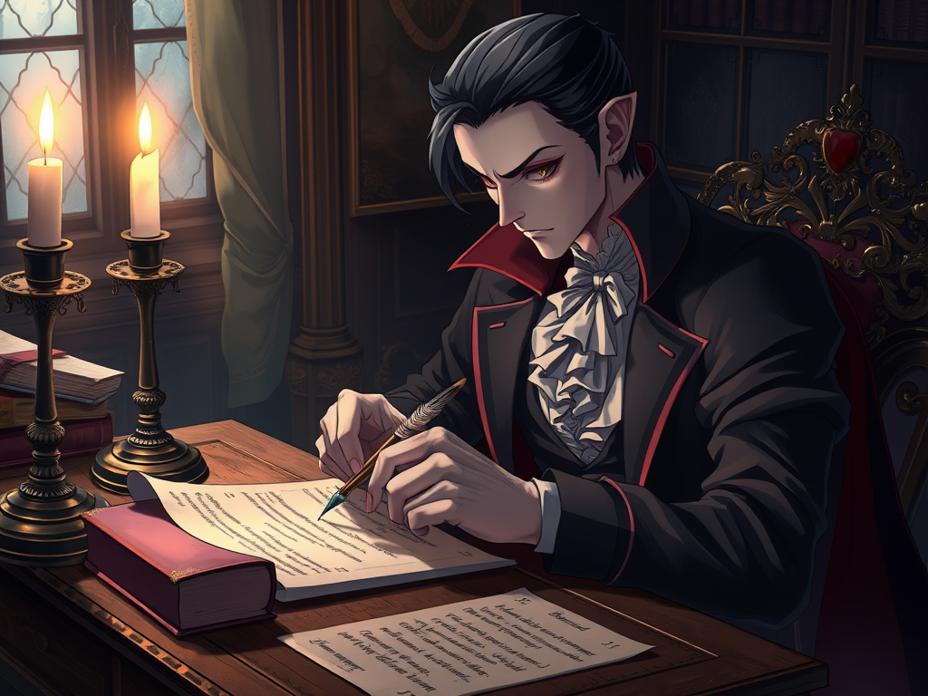 Vampire Riting a-vampire-for-a-profile-pic-writing-a-poem – Bobby Blade